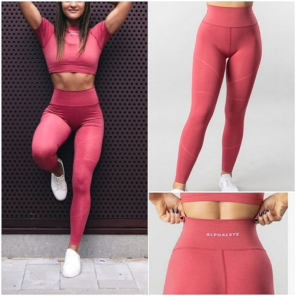 Alphalete Pants - Alphalete OG Revival leggings cherry